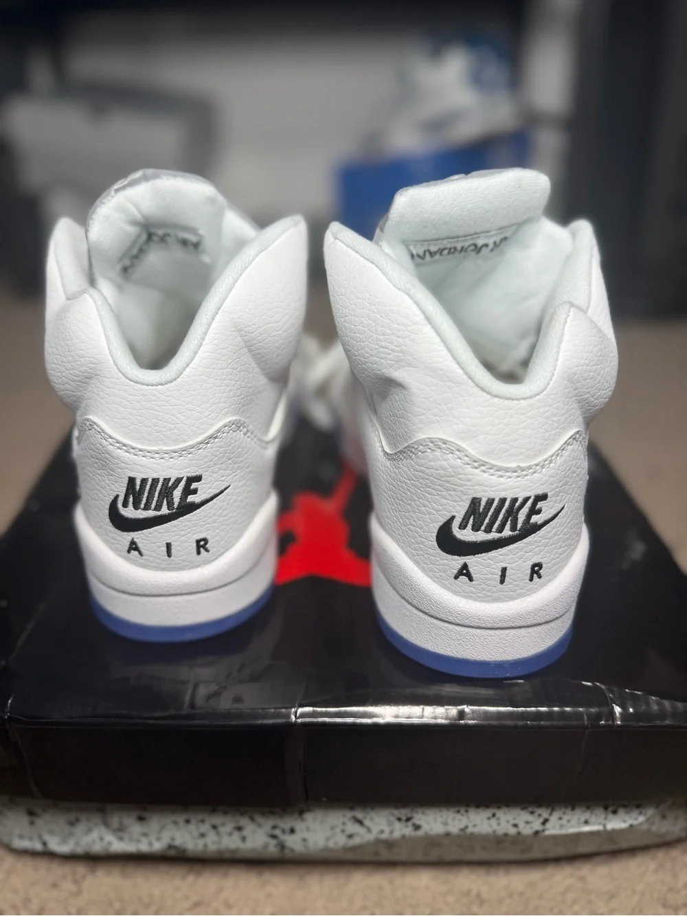 Nike Air Jordan 5 Retro White Silver Ice Blue - Men